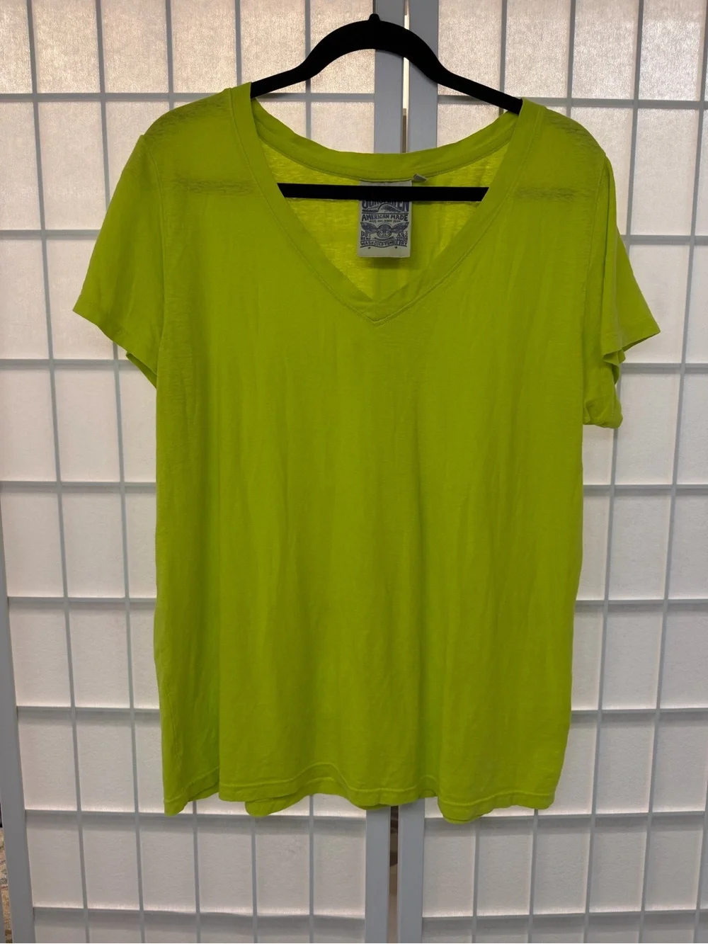 Jungmaven Paige V-neck tee Bright Yellow Large